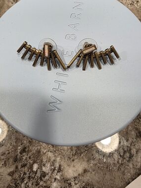 Kendra Scott Antique Gold Bar Fringe Earrings with Opal Accent